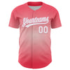 Custom Medium Pink White-Light Pink 3D Love Heart Valentine's Day Authentic Baseball Jersey