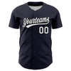 Custom Navy White-Black 3D Love Heart Valentine's Day Authentic Baseball Jersey