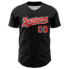 Custom Black Red-White 3D Love Heart Valentine's Day Authentic Baseball Jersey