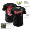 Custom Black Red-White 3D Love Heart Valentine's Day Authentic Baseball Jersey