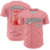 Custom Medium Pink White-Black 3D Love Heart Valentine's Day Authentic Baseball Jersey