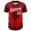 Custom Maroon White-Fire Red 3D Blood Cancer Ribbon Authentic Baseball Jersey