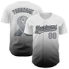 Custom White Gray-Black 3D Brain Cancer Ribbon Authentic Baseball Jersey