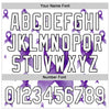 Custom White Purple-Black 3D Gynecological Cancer Ribbon Authentic Baseball Jersey