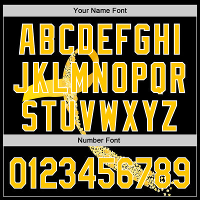 Custom Black Yellow-White 3D Childhood Cancer Gold Ribbon Authentic Baseball Jersey