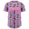 Custom Light Purple Pink-White 3D Tropical Hawaii Flower Authentic Baseball Jersey