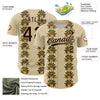 Custom Cream Brown 3D Tropical Hawaii Jungle Plant And Leopard Authentic Baseball Jersey