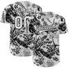 Custom White Black 3D Tropical Hawaii Jungle Plant Authentic Baseball Jersey