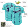 Custom Ice Blue Navy-White 3D Tropical Hawaii Style Authentic Baseball Jersey