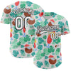 Custom White Black 3D Tropical Hawaii Jungle Leaves And Flower Authentic Baseball Jersey