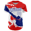 Custom Fire Red White-Royal 3D Cuba Cuban Flag Authentic Baseball Jersey