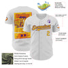 Custom White Yellow-Purple 3D Vaunsart Bizzare Authentic Baseball Jersey