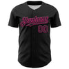 Custom Black Hot Pink 3D Vaunsart Messy Party Authentic Baseball Jersey