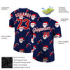 Custom Navy Red-White Christmas 3D Performance T-Shirt