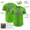 Custom Aurora Green Purple-White Authentic Baseball Jersey