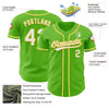 Custom Aurora Green White-Yellow Authentic Baseball Jersey