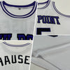 Custom White Black-Purple Authentic Throwback Basketball Jersey