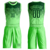 Custom Pea Green Green Round Neck Sublimation Basketball Suit Jersey