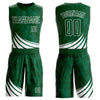 Custom Green White Wind Shapes Round Neck Sublimation Basketball Suit Jersey