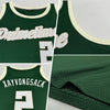 Custom Hunter Green White-Cream Authentic Throwback Basketball Jersey