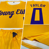 Custom Gold Purple Round Neck Suit Basketball Jersey