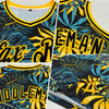 Custom Black Black-Gold 3D Pattern Tropical Hawaii Plants Authentic Basketball Jersey