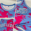 Custom Pink Light Blue-White 3D Pattern Hawaii Palm Trees Authentic Basketball Jersey