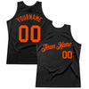 Custom Black Orange Authentic Throwback Basketball Jersey