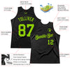 Custom Black Neon Green Authentic Throwback Basketball Jersey