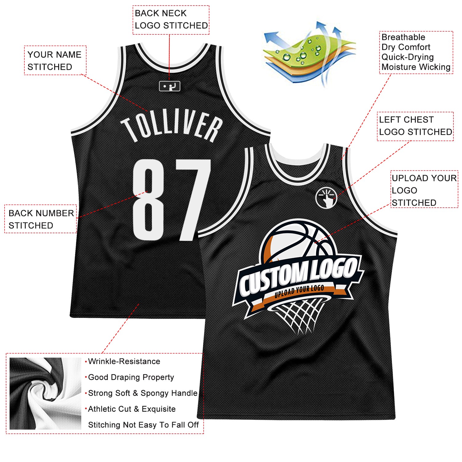 Buy Custom Brand New Quick-drying Basketball Jerseys Cheap