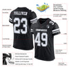 Custom Black White-Gray Mesh Authentic Football Jersey