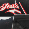 Custom Black White-Red Mesh Authentic Throwback Baseball Jersey