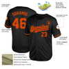 Custom Black Orange Mesh Authentic Throwback Baseball Jersey