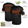 Custom Black Orange Mesh Authentic Throwback Baseball Jersey