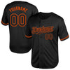 Custom Black Orange Mesh Authentic Throwback Baseball Jersey