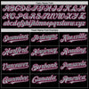 Custom Black Gray-Pink Mesh Authentic Throwback Baseball Jersey