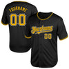 Custom Black Gold-White Mesh Authentic Throwback Baseball Jersey