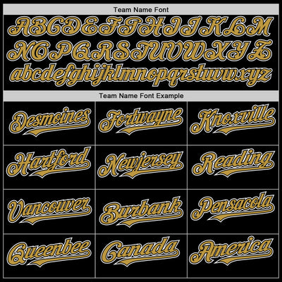 Custom Black Old Gold-White Mesh Authentic Throwback Baseball Jersey