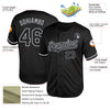 Custom Black Gray Mesh Authentic Throwback Baseball Jersey