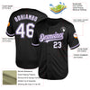 Custom Black Purple-Gray Mesh Authentic Throwback Baseball Jersey