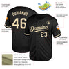 Custom Black Cream Mesh Authentic Throwback Baseball Jersey