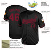 Custom Black Crimson Mesh Authentic Throwback Baseball Jersey