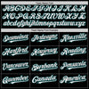 Custom Black White-Teal Mesh Authentic Throwback Baseball Jersey