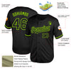 Custom Black Neon Green Mesh Authentic Throwback Baseball Jersey