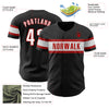 Custom Black White-Red Authentic Baseball Jersey