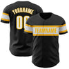 Custom Black White-Gold Authentic Baseball Jersey