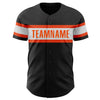 Custom Black White-Orange Authentic Baseball Jersey