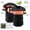 Custom Black White-Orange Authentic Baseball Jersey