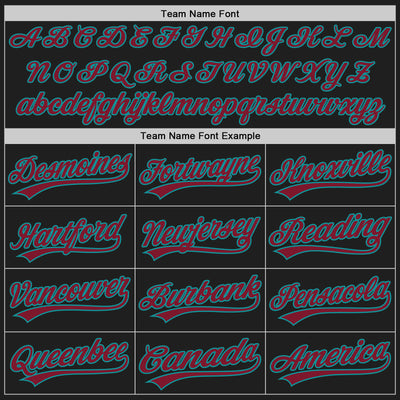 Custom Black Crimson-Teal Authentic Baseball Jersey