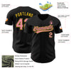 Custom Black Medium Pink-Yellow Authentic Baseball Jersey